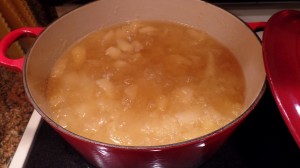 Reduce heat and cover apples. Cook for about 1/2 hour, just until the apples begin to soften. 