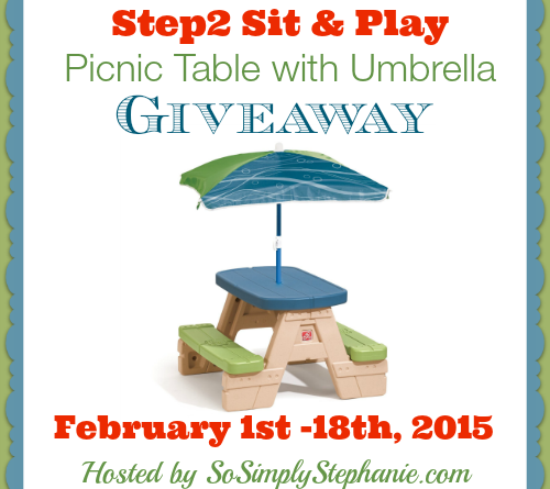 Step2 Sit Play Picnic Table Giveaway