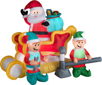 Santa sleigh with elves 2015