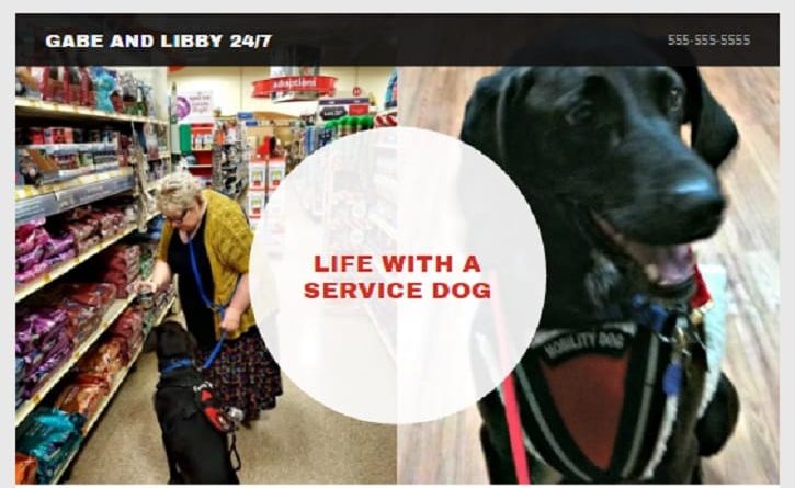 GoDaddy’s GoCentral Website Builder Service dog and handler