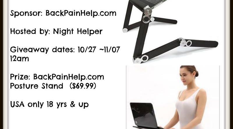 One WINNER will win a BackPainHelp.com Posture Stand