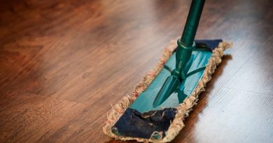 Dust Mop on Wood Floor -