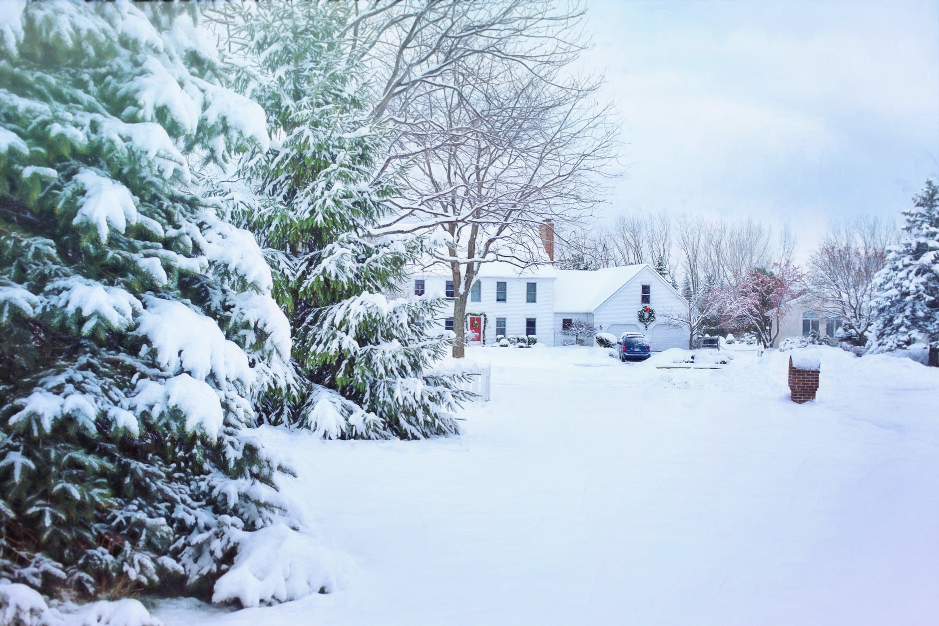 Home in Winter Snow - Exterior Of Your Home