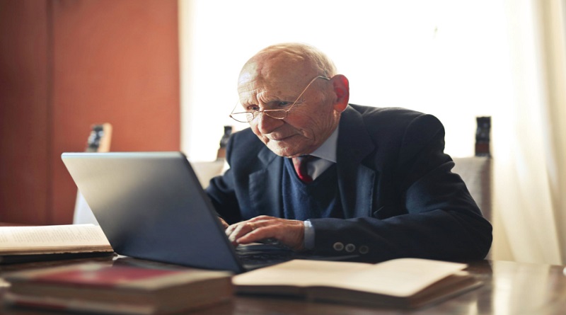 Older Man Working on Laptop - Technology to Have Around When You Get Older
