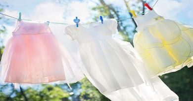 Pretty little dresses hanging on a clothesline - Eco-Friendly Laundry Detergent