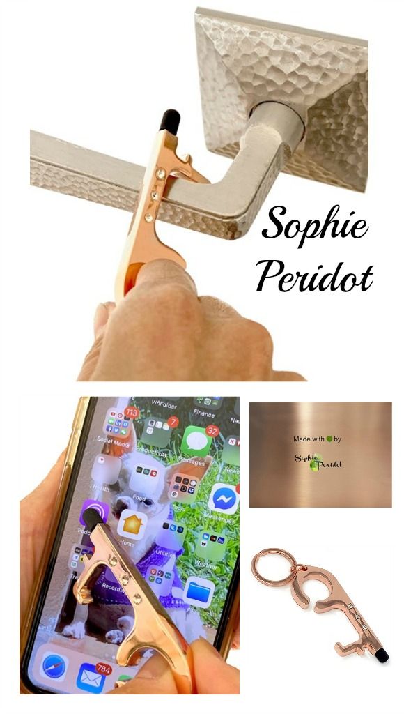 Sophie Peridot Copper Door Opener Tool With Crystals