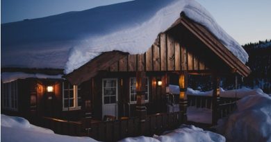 Rustic Home with Snow on Roof