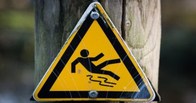 Caution Falling Sign Causes of Slips, Trips and Falls   
