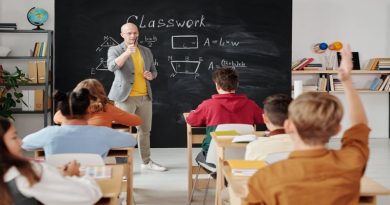 Dangers of Working as a Teacher Teacher at Chalkboard in Small Bright Classroom