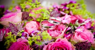 Flowers with Wedding Rings
