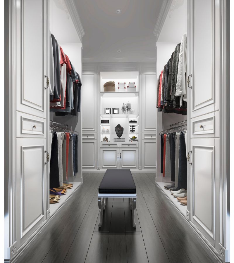 Sleek and Elegant Custom Closet and Dressing Room