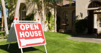Open House Sign in Front Yard of Home