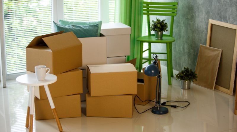 Packed Boxes Prepared for a Move / moving professionals