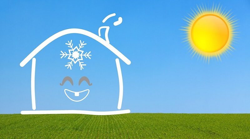 Happy House with A/C Clip Art