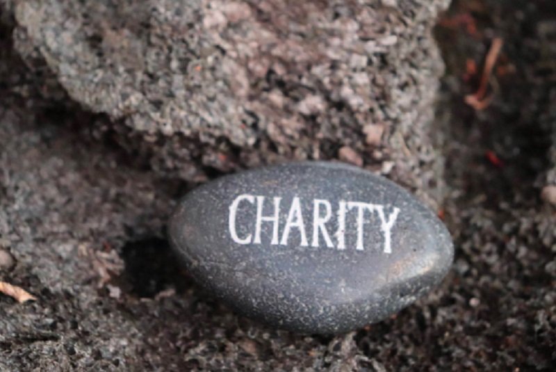 Rock with the word Charity on it.