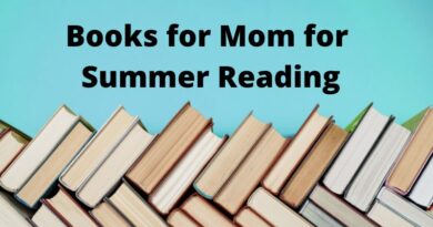 Books for Mom for Summer Reading / Books Piled in a zig zag