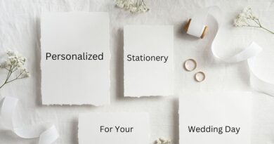 Personalized Stationery for Your Wedding Day / Stationery Rings, Ribbon, and Baby's Breath