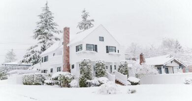 Houses covered with snow
