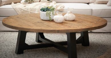 Round Coffee Table with Black Legs