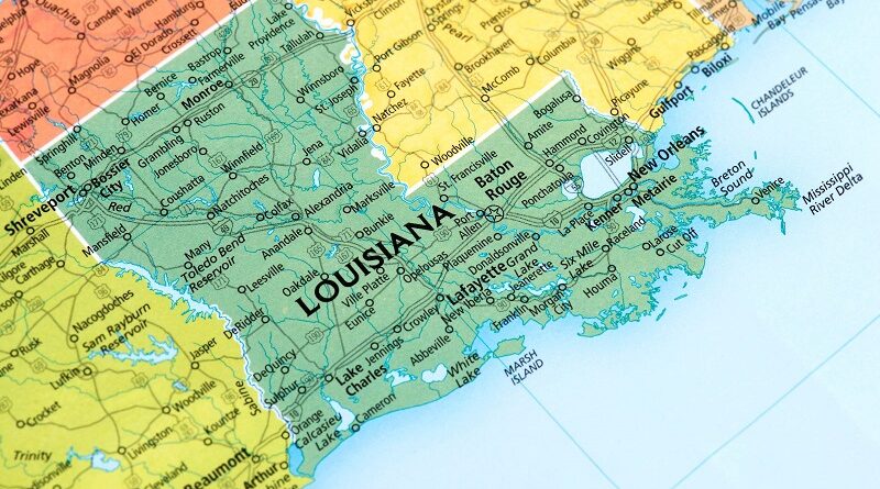 Map showing the state of Louisiana / 5 Unique Gifts to Give Your Out Of State Louisianan College Student