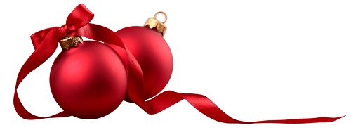 Red Ornaments and Ribbon