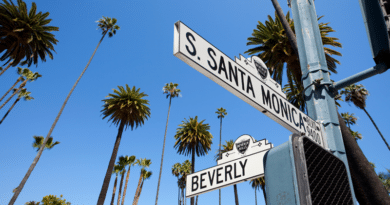 Santa Monica and Beverly Drive Signs in Los Angeles