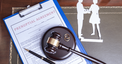 Prenuptial Agreement Form on Desk with Pen and Judges Gavel / Understanding Prenuptial Agreements