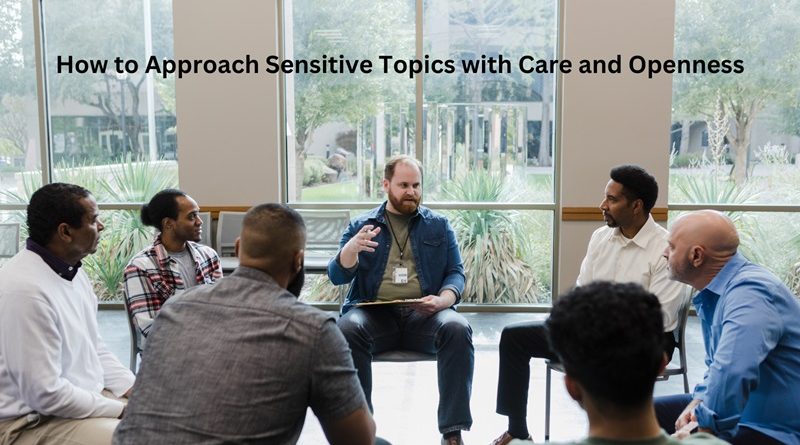 A group of men talking with a specialist / How to Approach Sensitive Topics with Care and Openness