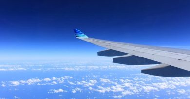 Wing of aircraft in blue sky above the clouds / Tips For Your First Long-Haul Flight