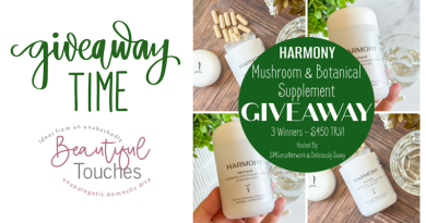 HARMONY Mushroom and Botanical Supplement Giveaway / a collage of a bottles of medicine