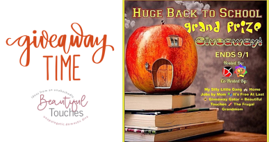 6 Prize Huge Back to School Grand Prize Giveaway / an apple on top of books