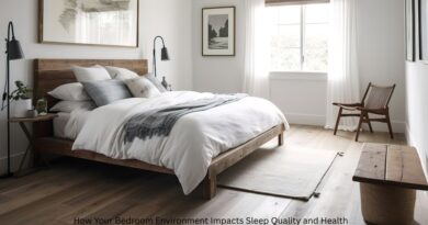 How Your Bedroom Environment Impacts Sleep Quality and Health / Light and Airy Bedroom with White Bedding and Wood flooring
