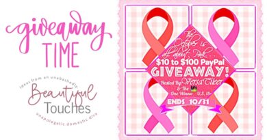 October Is All About Pink PayPal Giveaway / Breast Cancer Ribbons