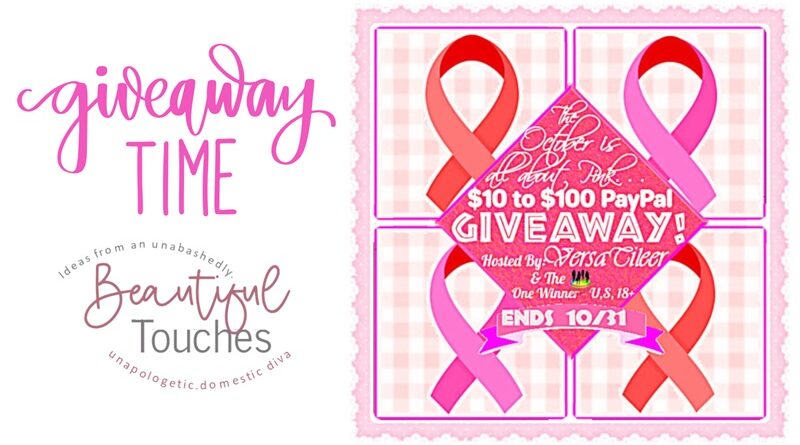 October Is All About Pink PayPal Giveaway / Breast Cancer Ribbons