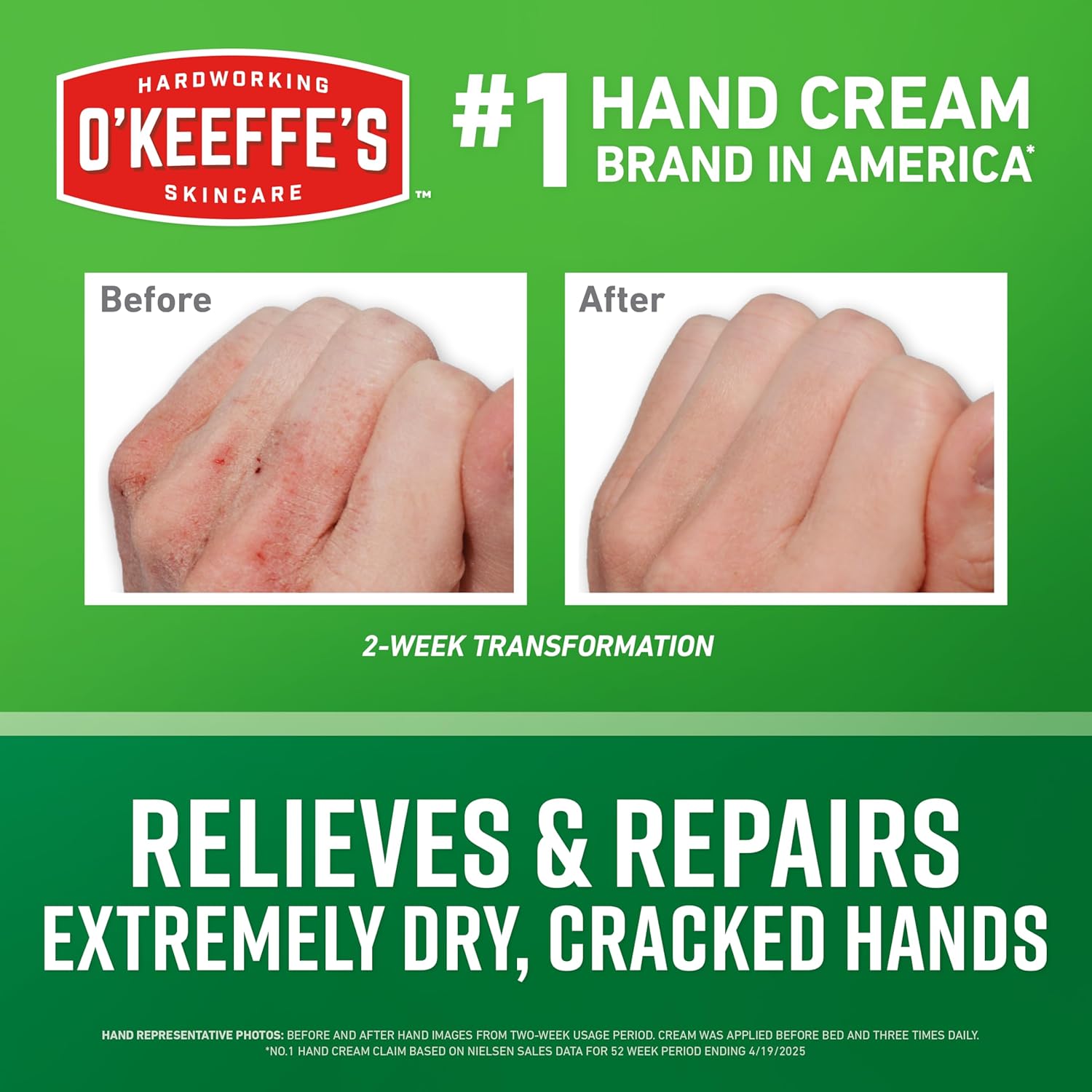 O\'Keeffe\'s Working Hands Hand Cream for Extreme Dryness - 3 oz Travel Size Tube (1 Pack) - Repairing Skincare for Cracked, Dry Hands